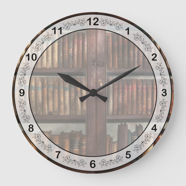 Librarian - In the library Large Clock (Front)