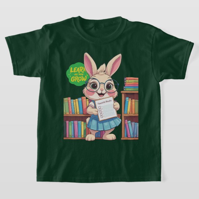 🐰📚 Librarian-in-Training Star – Rabbit Edition T-Shirt (Laydown)