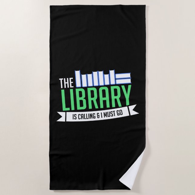 Librarian Library Books Gift Beach Towel (Front)