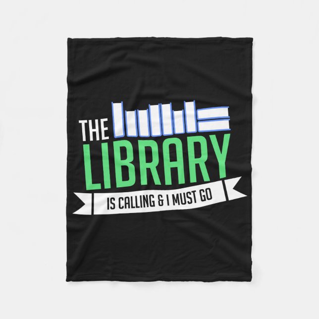 Librarian Library Books Gift Fleece Blanket (Front)