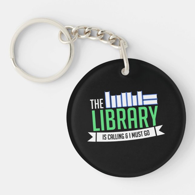 Librarian Library Books Gift Key Ring (Front)