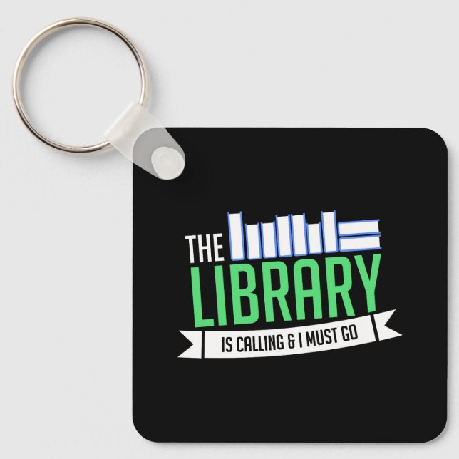 Librarian Library Books Gift Key Ring (Front)