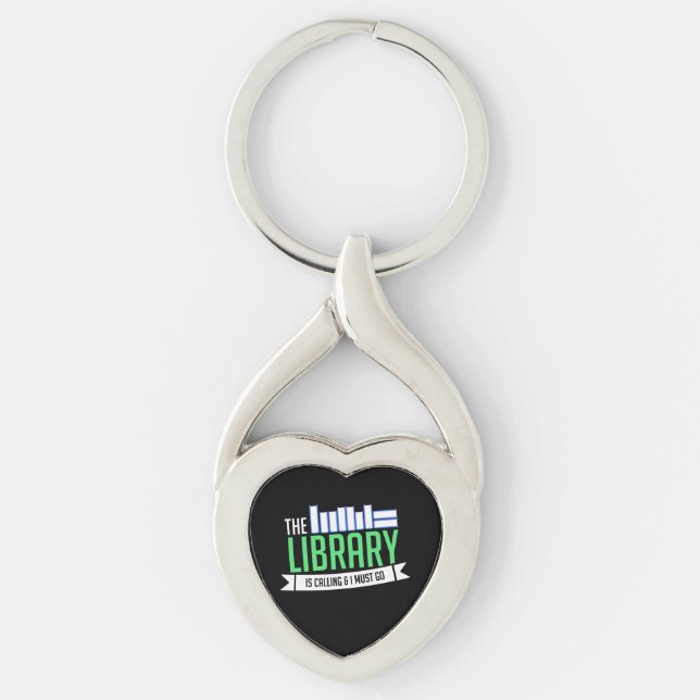 Librarian Library Books Gift Key Ring (Front)