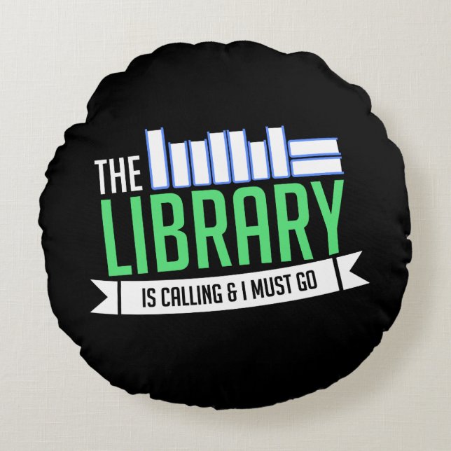 Librarian Library Books Gift Round Cushion (Front)