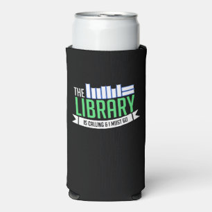 Librarian Library Books Gift Seltzer Can Cooler