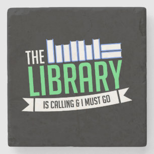 Librarian Library Books Gift Stone Coaster