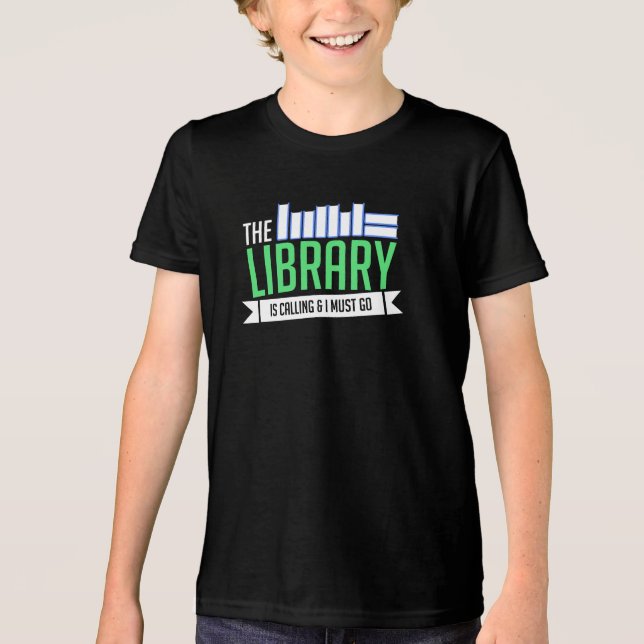 Librarian Library Books Gift Tri-Blend Shirt (Front)