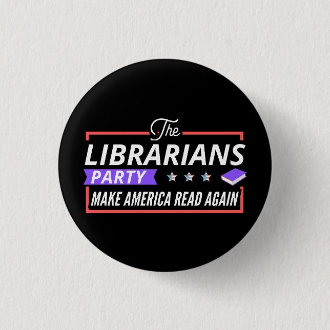 librarian, library, reading, read, books, readers, 3 cm round badge (Front)