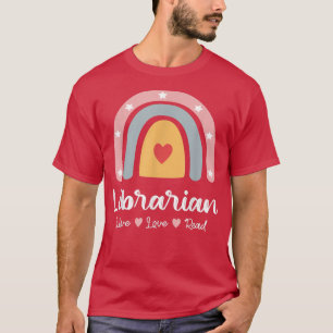 Librarian Library Squad Book Lover Rainbow Cute Li T-Shirt