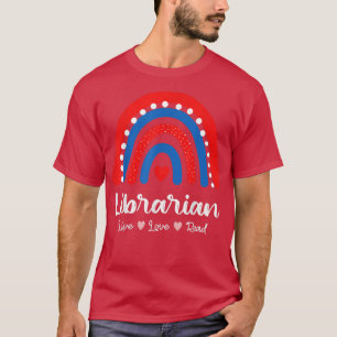 Librarian Library Squad Book Lover Rainbow Cute Li T-Shirt