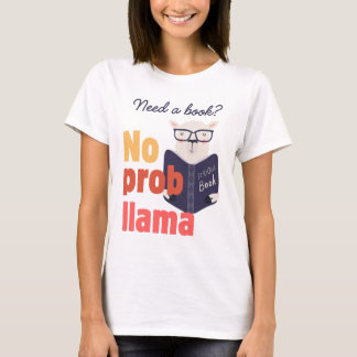 Librarian llama t-shirt