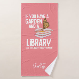 Librarian Nerd and Gardener Swag Personalised Bath Towel