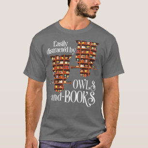 Librarian Owl Gift Book Reading Owl T-Shirt