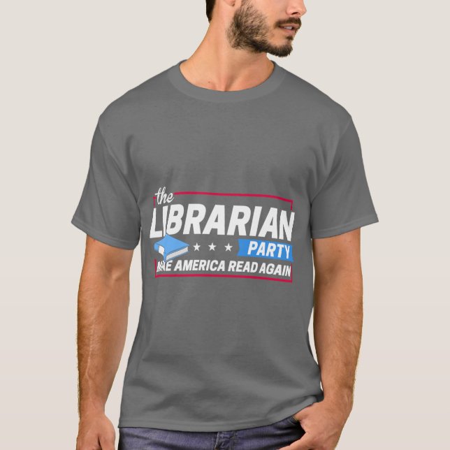 Librarian Party Read Again retro T-Shirt (Front)