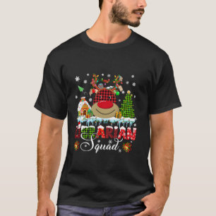 Librarian Squad Christmas Lights Red Plaid Reindee T-Shirt