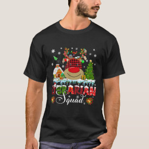 Librarian Squad Christmas Lights Red Plaid Reindee T-Shirt