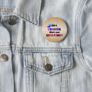 Librarian Super Power Humour 6 Cm Round Badge