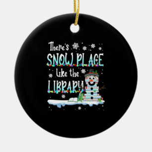 Librarian There's Snow Place Like The Library Ceramic Tree Decoration