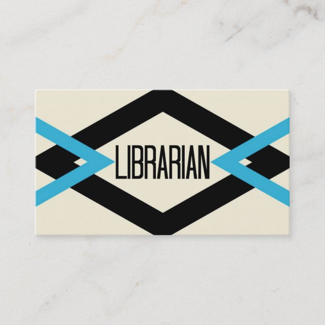 Librarian Trendy Business Card (Front)