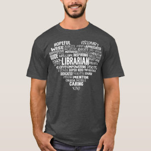 Librarian Word Heart Teaching Is A Work Of Heart T-Shirt