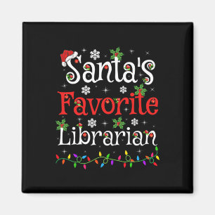 Librarian Xmas Santa's Favorite Librarian Christma Magnet