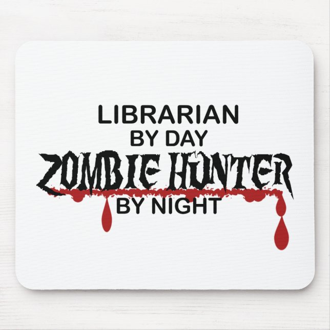 Librarian Zombie Hunter Mouse Mat (Front)