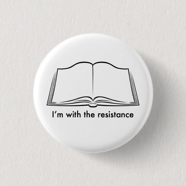 Librarians lead the resistance 3 cm round badge (Front)