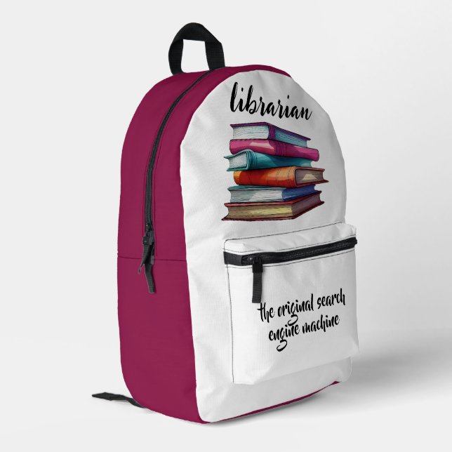 Librarian's Printed Backpack (Back Corner Left)