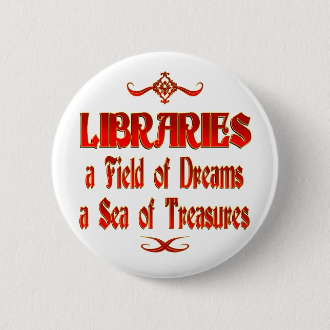Libraries Dreams and Treasures 6 Cm Round Badge (Front)