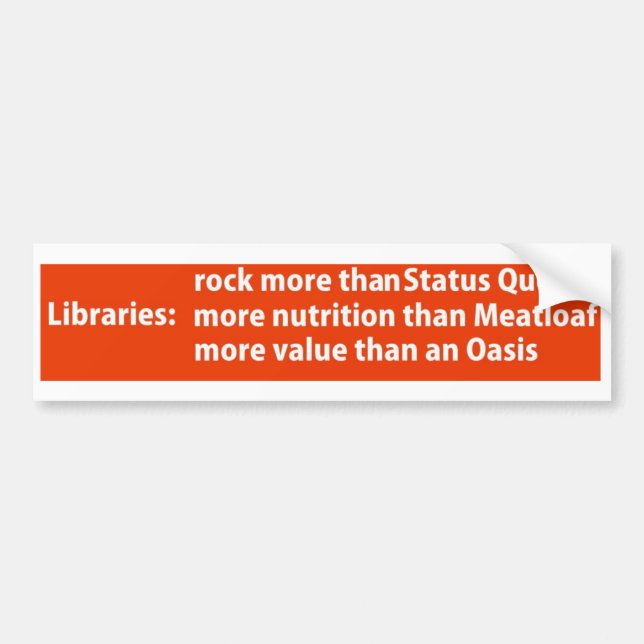 Libraries: more than rock bumper sticker (Front)