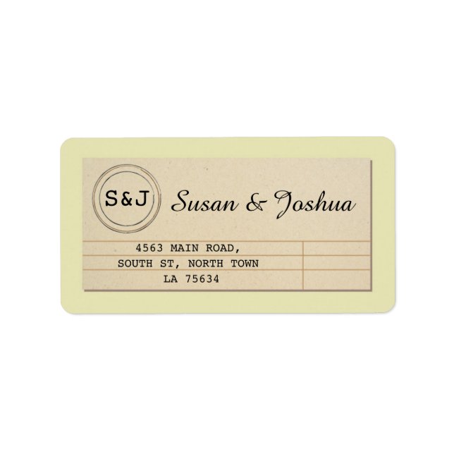 Library Address Labels Stickers Wedding Books (Front)
