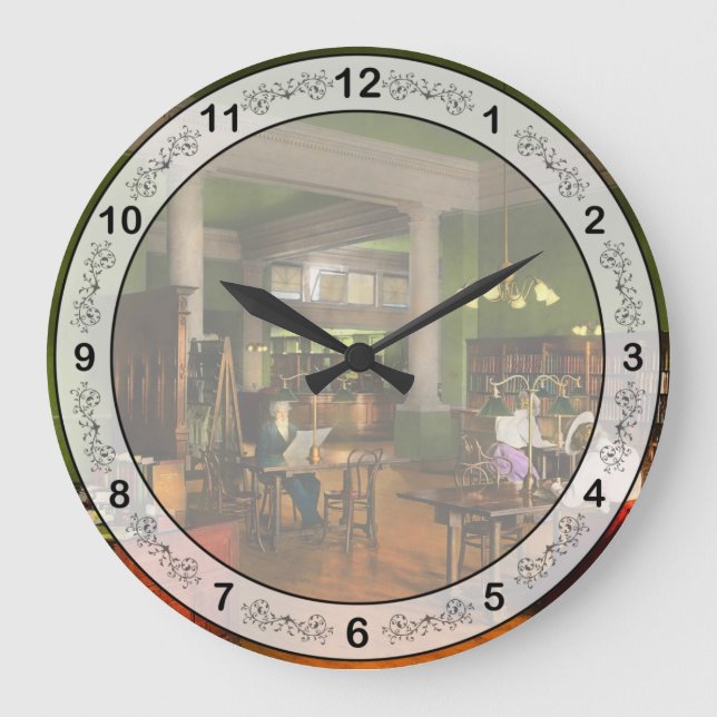 Library - Adult's reading 1900 Large Clock (Front)
