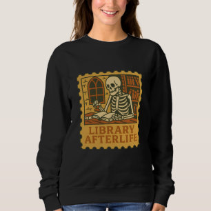 Library Afterlife – Gothic Skeleton Librarian Sweatshirt