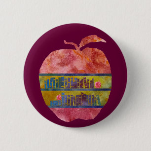 Library Apple 6 Cm Round Badge