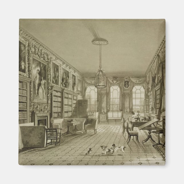 Library as Sitting Room, Cassiobury Park, c.1815, Magnet (Front)