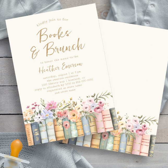 Library Baby Shower Invitation (Wildflower Books Library Baby Shower Invitation by Painted Paperie
)