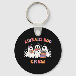 Library Boo Crew Book Lovers Funny Halloween Key Ring