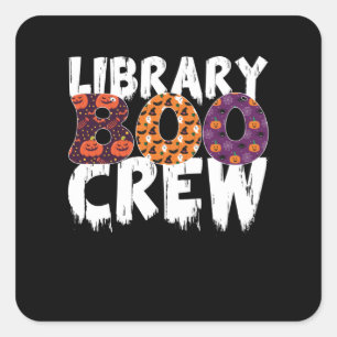 Library Boo Crew Halloween Square Sticker