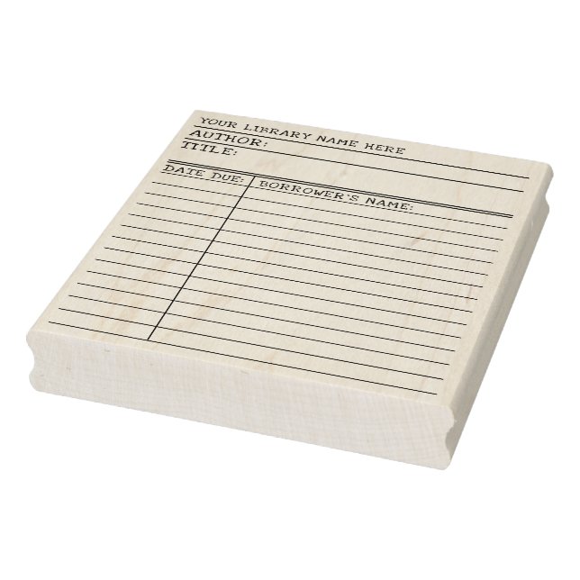 LIBRARY BOOK BORROW RETURN CARD RUBBER STAMP (Stamp)