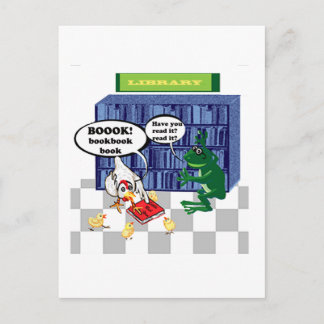 LIBRARY BOOK CHOOK JOKE POSTCARD