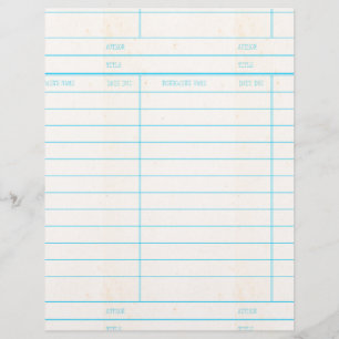 Library Book Date Due Card