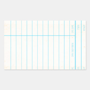 Library Book Date Due Card Rectangular Sticker