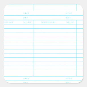 Library Book Date Due Card Square Sticker