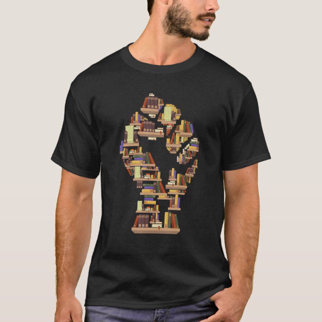 Library Book Hand Black History Month Black Histor T-Shirt (Front)