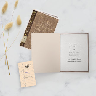 Library Book Literary Wedding Invitation