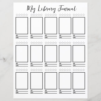 Library Book Review Journal Reading Notebook