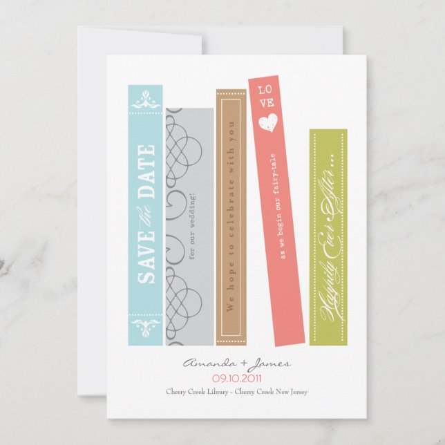 Library Book Save the Date (Front)