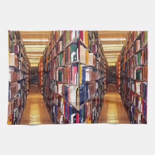 Library Book Shelves Kitchen Towel