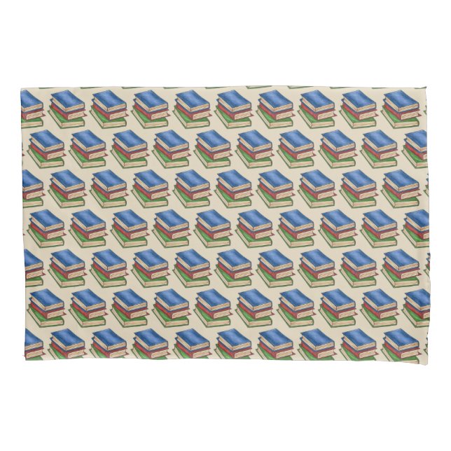 Library Book Stack Teacher Librarian Education Pillowcase (Front)