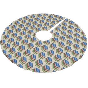Library Book Stack Teacher Librarian Educator Gift Brushed Polyester Tree Skirt